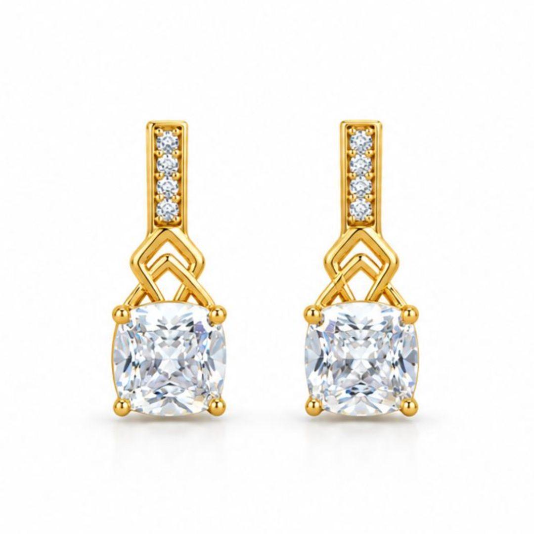 Brinco Gota Lyra com Cristal Cushion